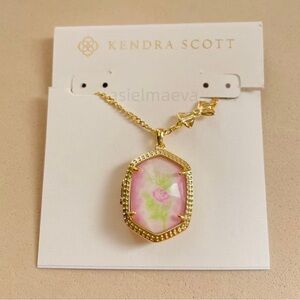 Kendra Scott LoveShackFancy Daphne Gold and Pink Locket Necklace
